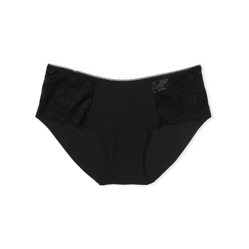 Slip hipster invisible noir avec dentelle