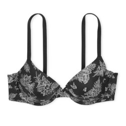 Black Sexy Soutien-gorge corbeille lisse légèrement doublé