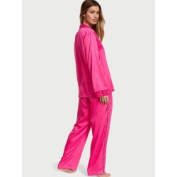 Pyjama long en satin, pyjama femme lisse et soyeux