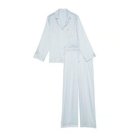 Pyjama femme long soyeux, pyjama satin noir