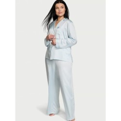 Pyjama femme long soyeux, pyjama satin noir