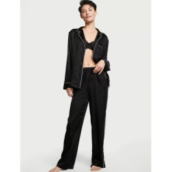 Pyjama femme soyeux, pyjama long en satin