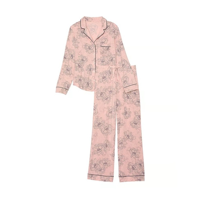 Pyjama long en modal fleuri