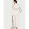 Peignoir long en satin, peignoir en soie pour femme