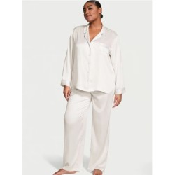 Ensemble pyjama en satin à manches longues, pyjama en soie pour femme