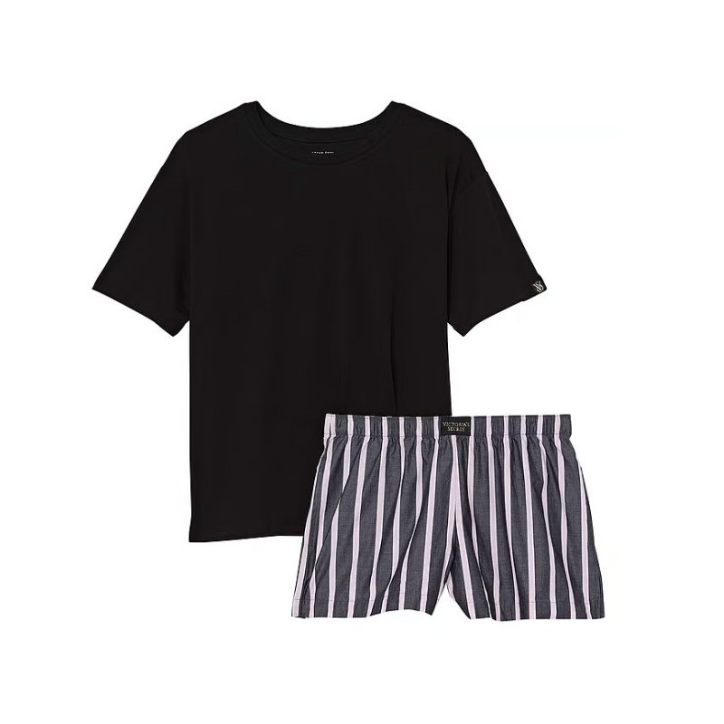 Pyjama avec T-shirt et short en coton, pyjama femme