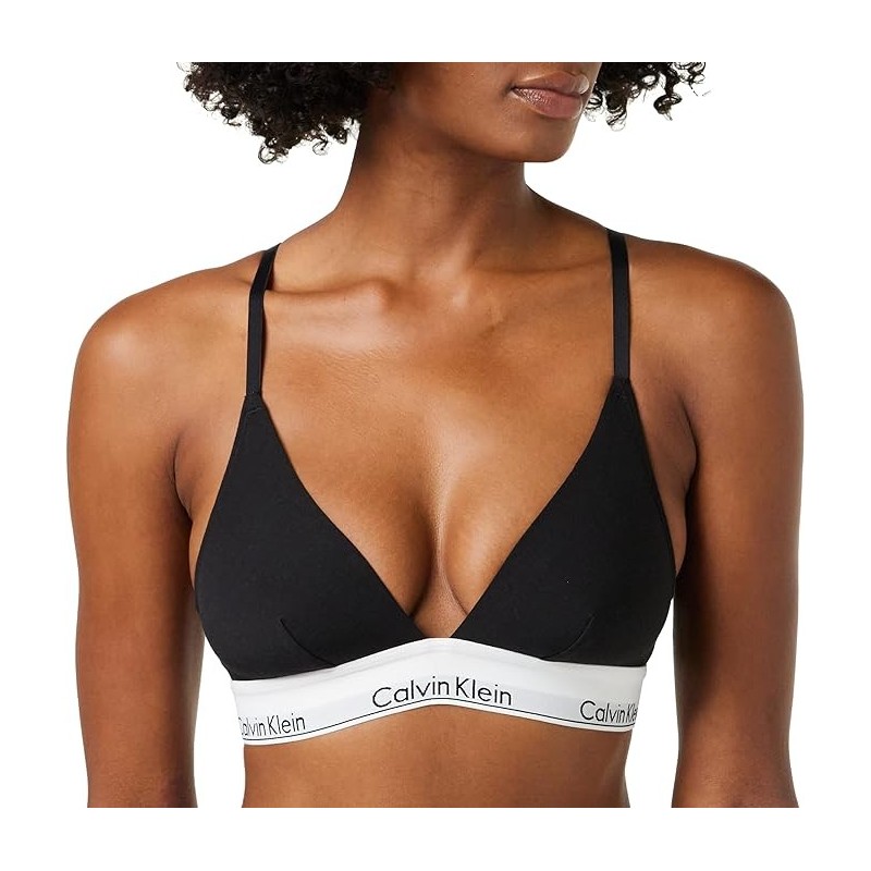 Calvin Klein Soutien-gorge triangle moderne en coton pour femme Noir