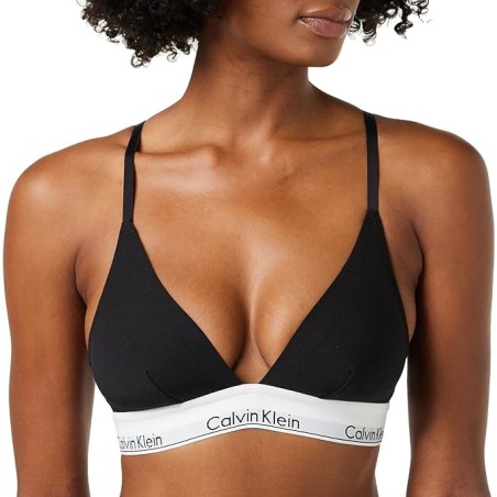 Calvin Klein Soutien-gorge triangle moderne en coton pour femme Noir