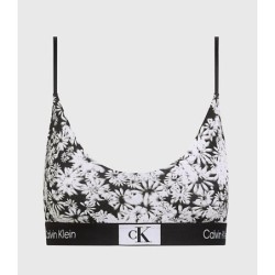 Soutien-gorge non doublé CK pour femmes (imprimé floral + noir)