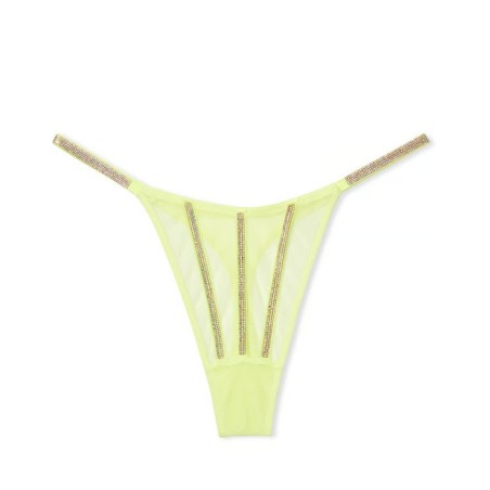 String transparent en jaune brillant, culotte sexy