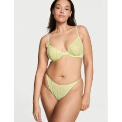 String transparent en jaune brillant, culotte sexy