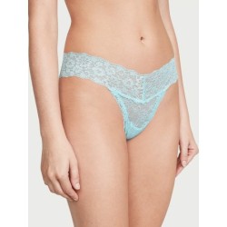 String en dentelle bleu clair, culotte Victoria's Secret