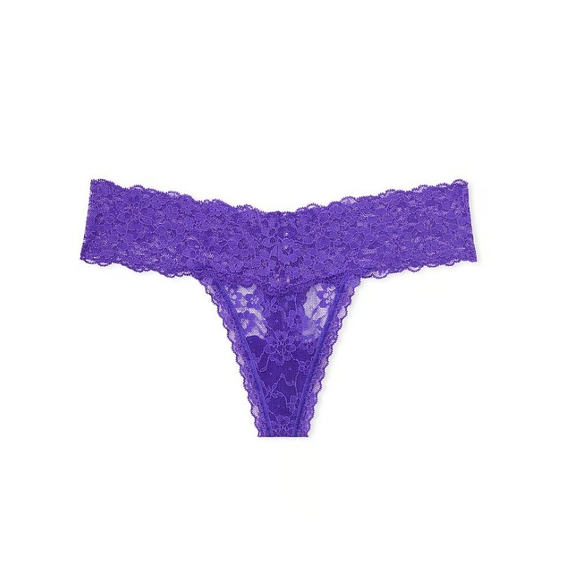 String dentelle violet avec laçage, culotte Victoria's Secret