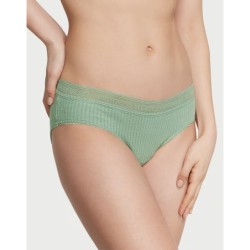 Slip hanches en coton avec ceinture en dentelle