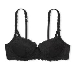 Soutien-gorge balconnet en dentelle noire légèrement doublé Wink