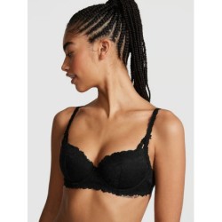 Soutien-gorge balconnet en dentelle noire légèrement doublé Wink