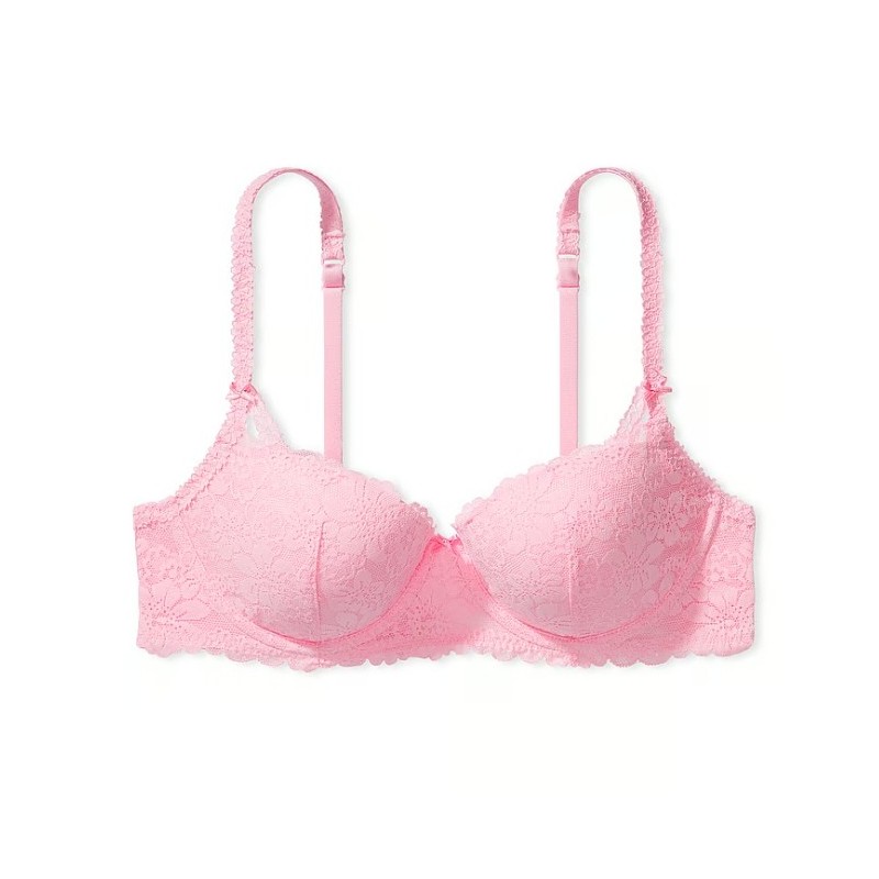 Soutien-gorge balconnet en dentelle rose légèrement doublé Wink