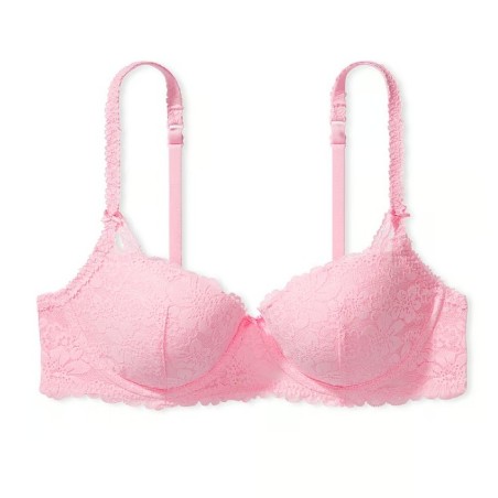 Soutien-gorge balconnet en dentelle rose légèrement doublé Wink