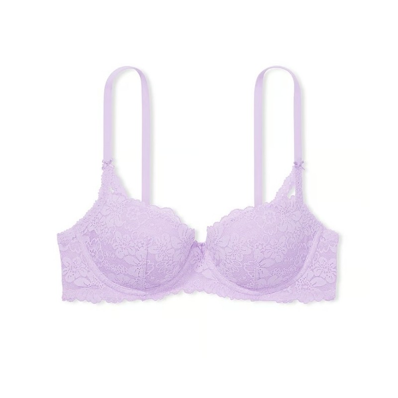 Soutien-gorge balconnet en dentelle lilas pastel légèrement doublé Wink