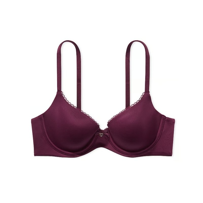 Soutien-gorge corbeille rouge vin doux et soyeux