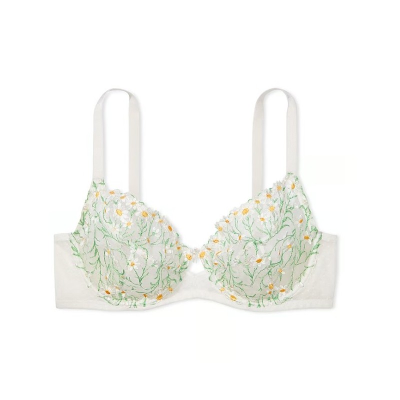 Soutien-gorge à bonnets emboîtants brodés de marguerites